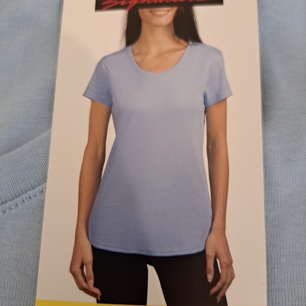 Kirkland Womens Tee S Blue NWT Pima Cotton Scoop Neck 1801-140